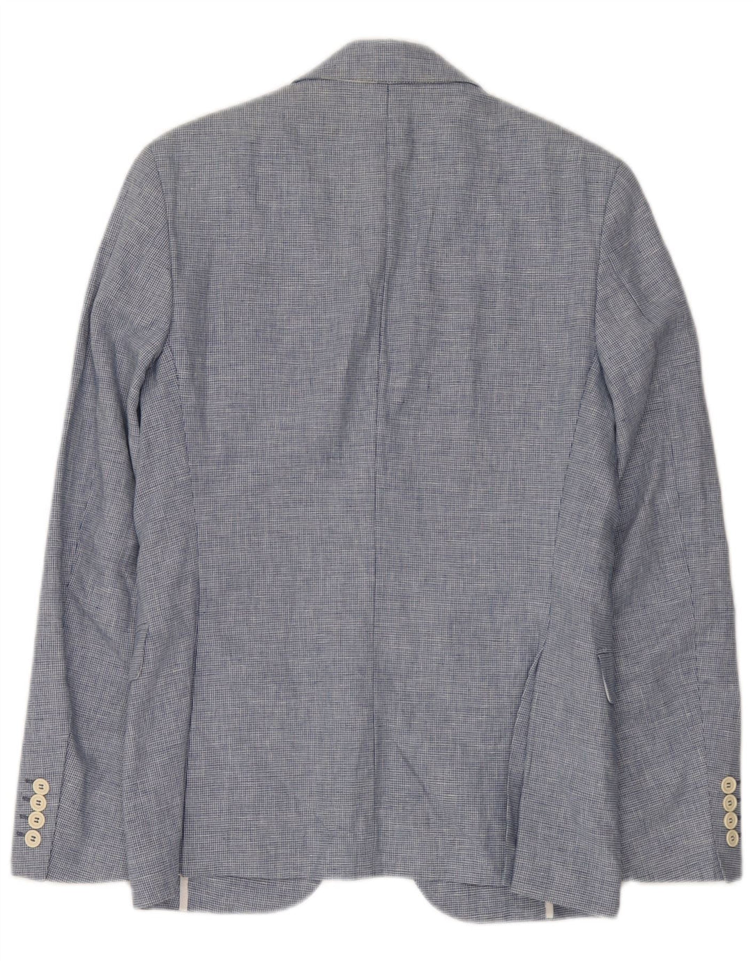 Giacca blazer a 2 bottoni da uomo Zara EU 46 piccolo lino blu pied de poule