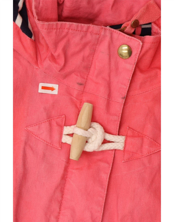 JOULES Impermeabile con cappuccio da donna UK 12 Lino rosa medio