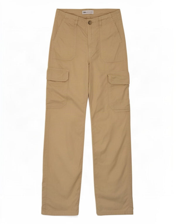 Pantaloni cargo Zara da donna 2XS W22 L32 Beige
