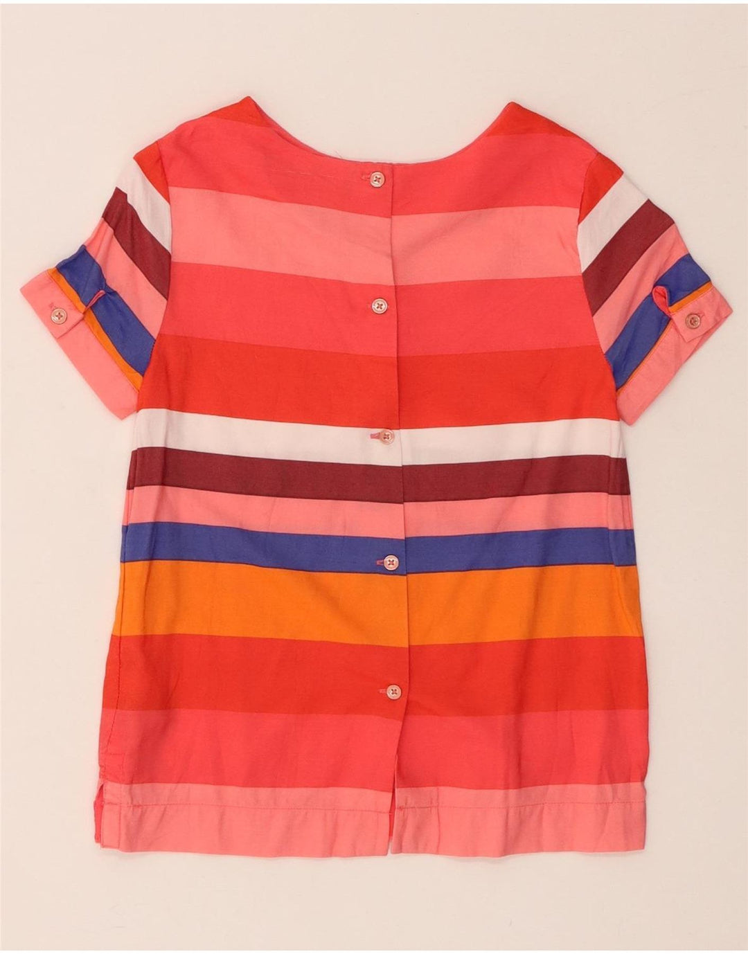 TOMMY HILFIGER Top Blusa Bambina 8-9 Anni Viscosa Rigata Rossa Media