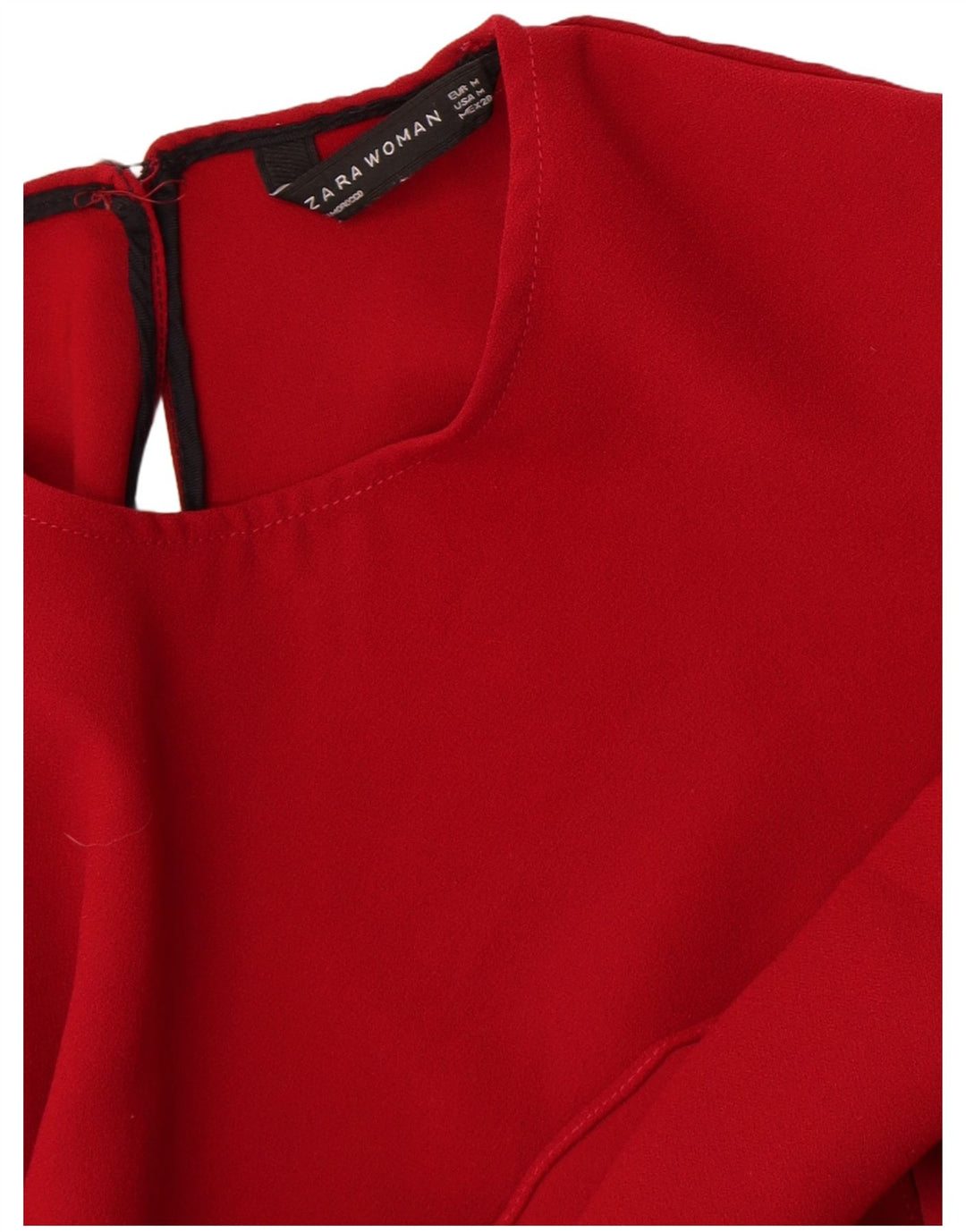 Top Zara a maniche lunghe da donna, taglia UK 12, rosso medio