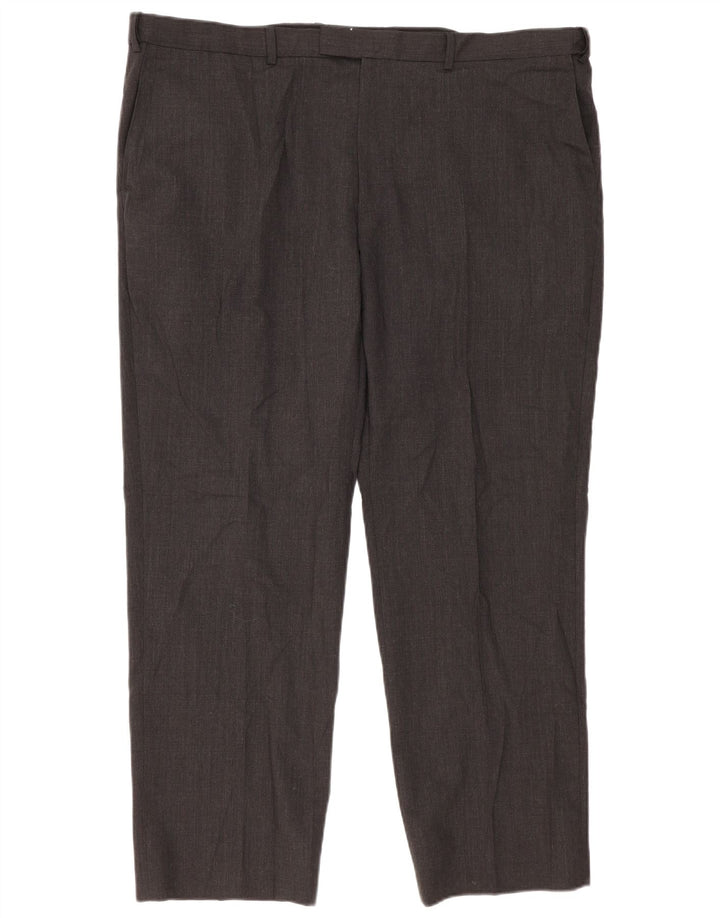 Pantaloni da abito vestibilità regolare da uomo Marks & Spencer W44 L31 lana grigia