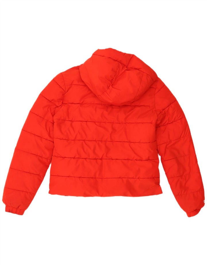 Giacca imbottita con cappuccio da donna Superdry UK 12 medio rosso poliestere