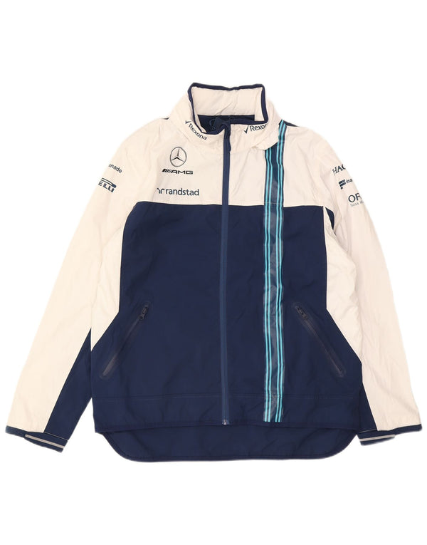 HACKETT Mens Graphic Racing Jacket UK 40 Large Navy Blue Sports