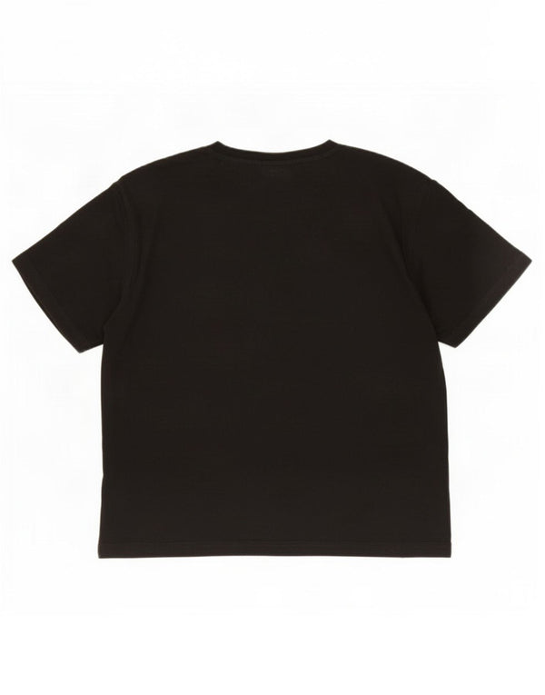 Fila Womens Graphic T-Shirt Top UK 10 Small Black Colourblock Cotton