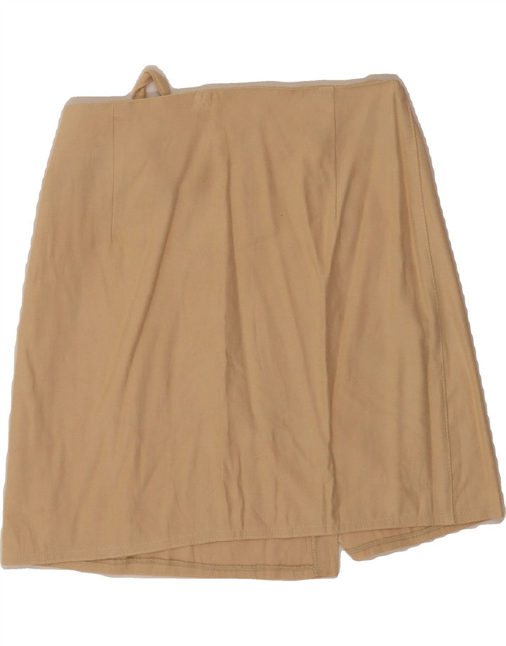 VINTAGE Womens High Waist Wrap Skirt IT 46 Large W30  Beige Polyester Vintage Vintage and Second-Hand Vintage from Messina Hembry 