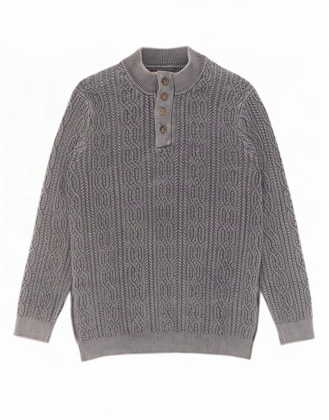 Maglione maglione da uomo con collo a bottoni Joe Browns 2XL cotone grigio