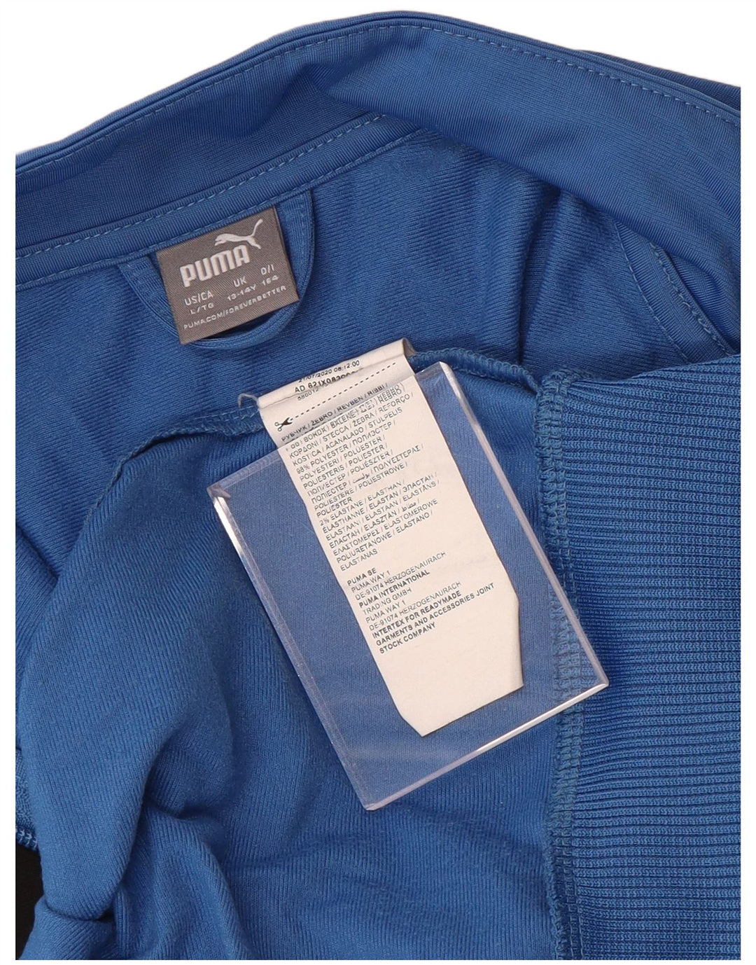 Giacca da tuta da ragazzo Puma 13-14 anni in poliestere color block blu