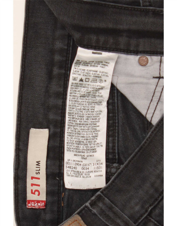 Jeans Levi's Uomo 511 Slim W31 L26 Cotone Nero