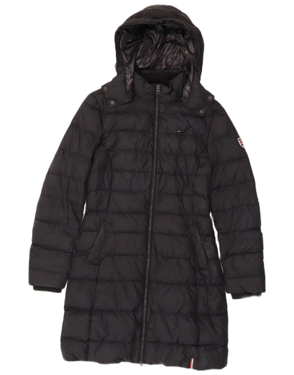 Cappotto imbottito con cappuccio da donna Tommy Hilfiger UK 10 piccolo poliestere nero