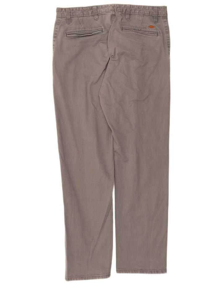 DOCKERS Pantaloni chino dritti da uomo W32 L32 in cotone grigio