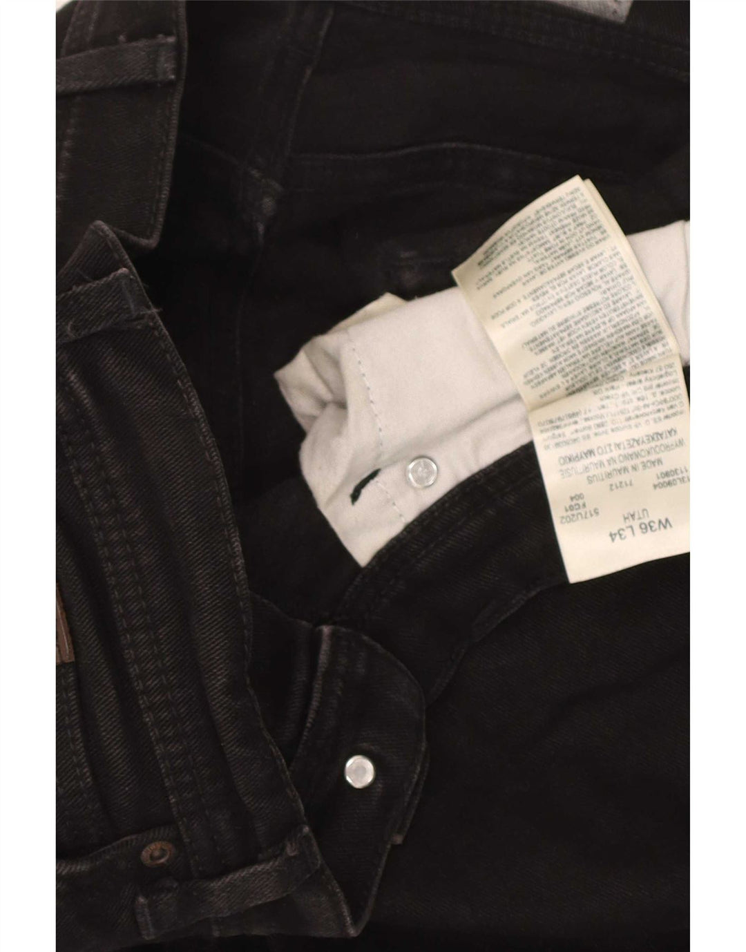 Jeans dritti da uomo Wrangler Utah W36 L34 cotone nero