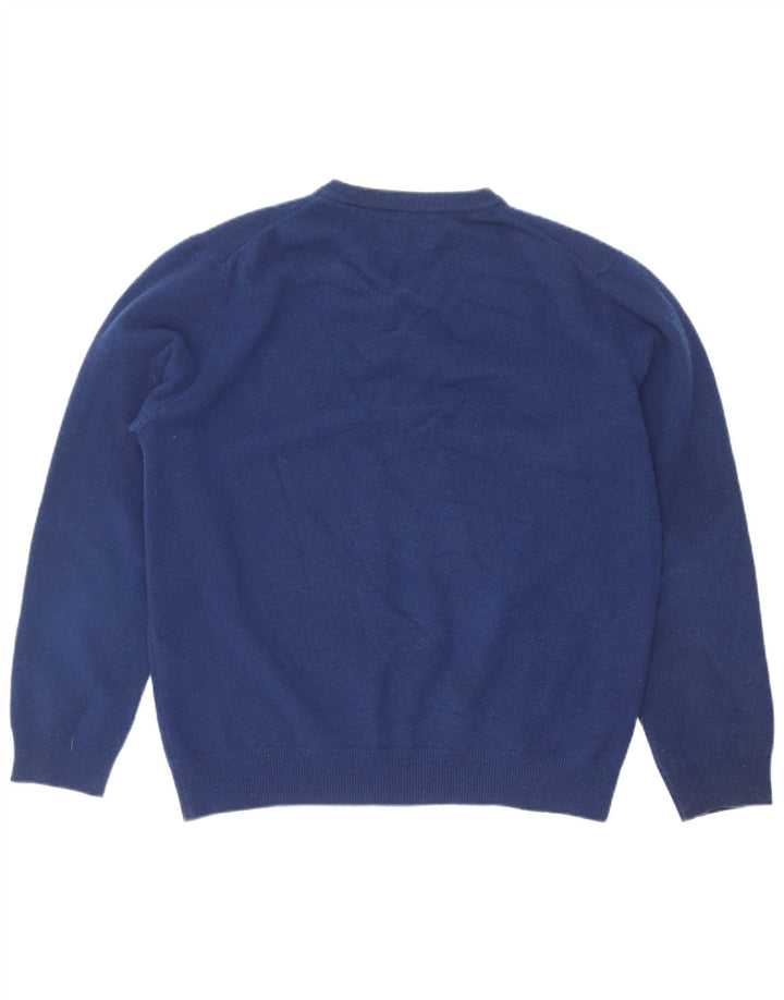 Maglione da donna con scollo a V Gant UK 14 Lana d'agnello blu grande