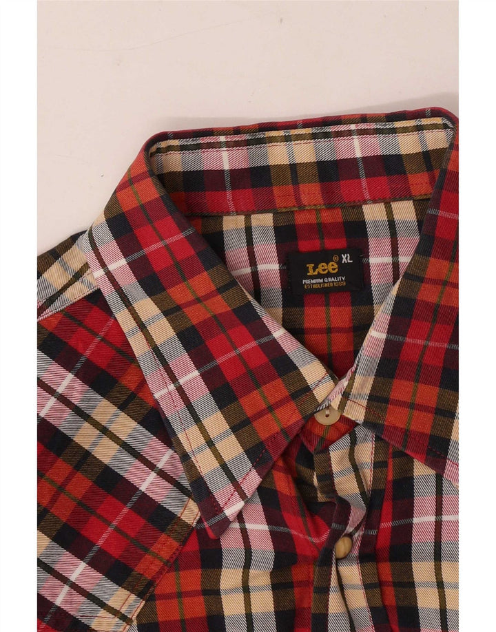 Camicia in flanella da uomo Lee XL a quadri rossi