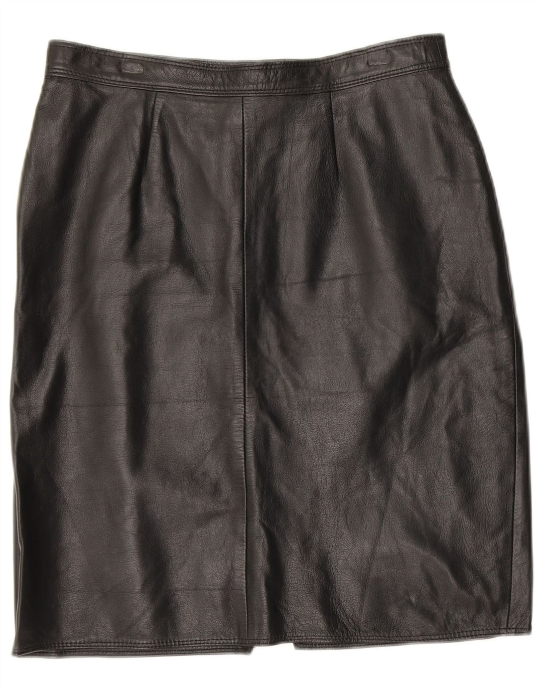 Gonna in pelle da donna VINTAGE W30 in pelle nera media