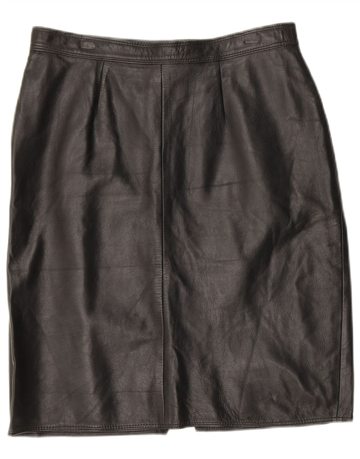 Gonna in pelle da donna VINTAGE W30 in pelle nera media