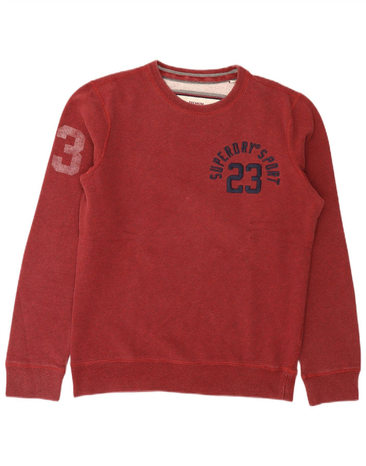 Felpa grafica da uomo Superdry Maglione in cotone bordeaux medio