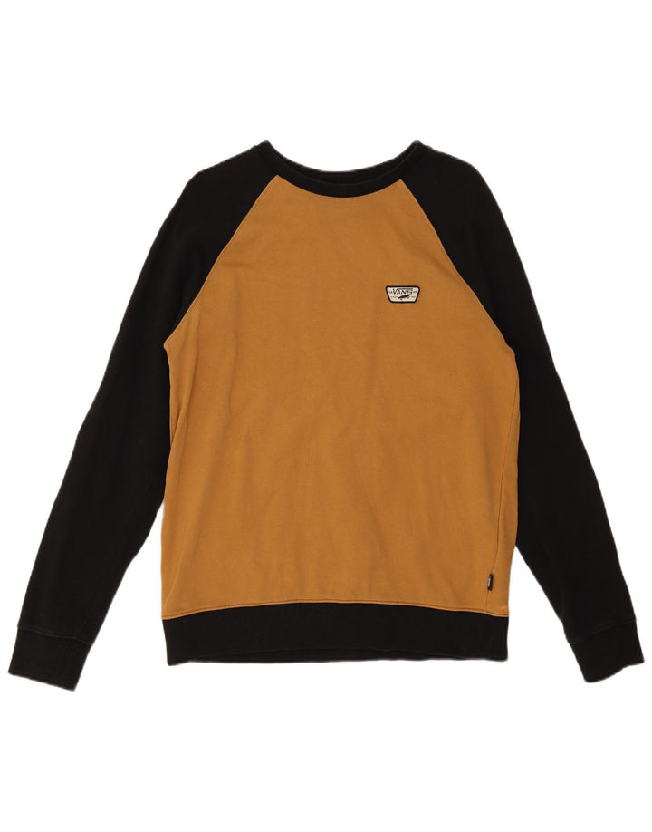 Felpa da uomo Vans in cotone color block marrone medio