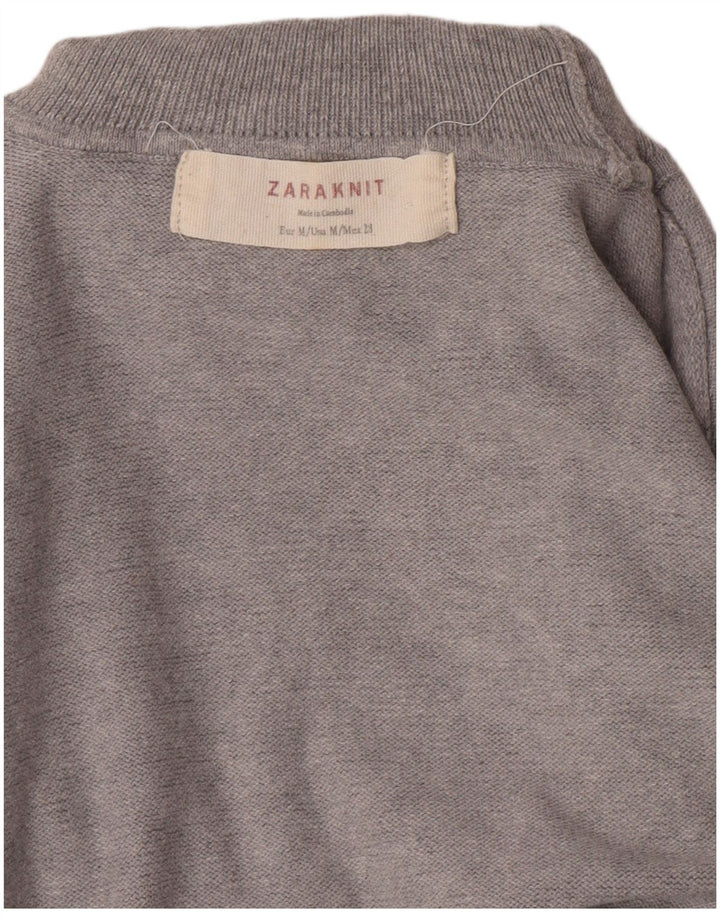 Maglione maglione collo alto da donna Zara UK 12 Grigio medio