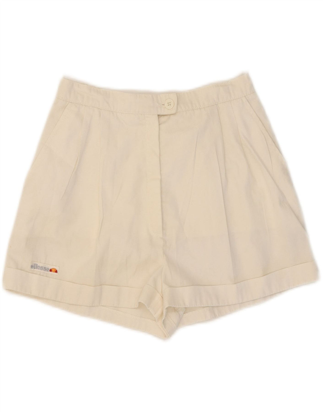 ELLESSE Womens High Waist Pegged Chino Shorts IT 44 Medium W26 White Vintage Ellesse and Second-Hand Ellesse from Messina Hembry 