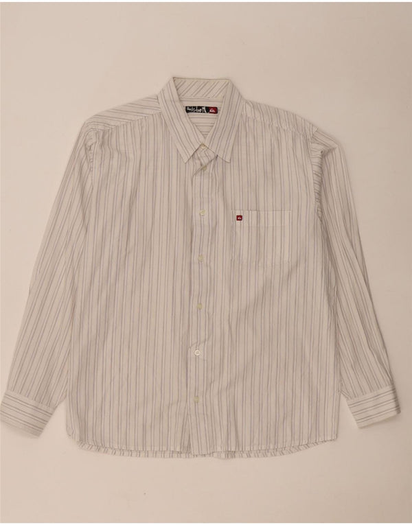 Camicia da uomo Quiksilver a righe bianche grandi
