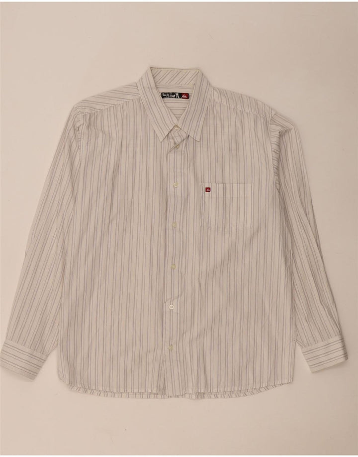 Camicia da uomo Quiksilver a righe bianche grandi