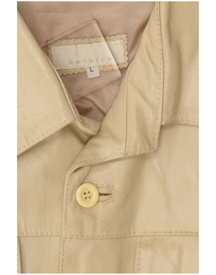 Giacca in pelle da uomo Bayside UK 40 grande in pelle beige