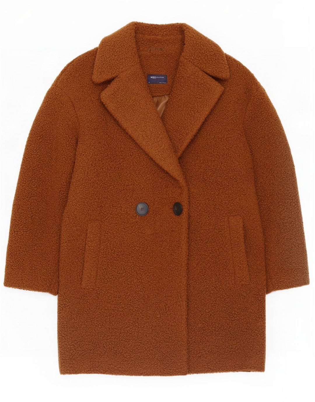 Cappotto oversize in pelliccia sintetica Marks & Spencer da donna UK 14 grande marrone