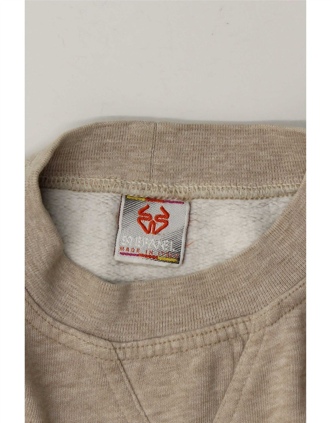 Stefanel Donna Crop Graphic Felpa Maglione UK 14 Grigio Medio a Righe