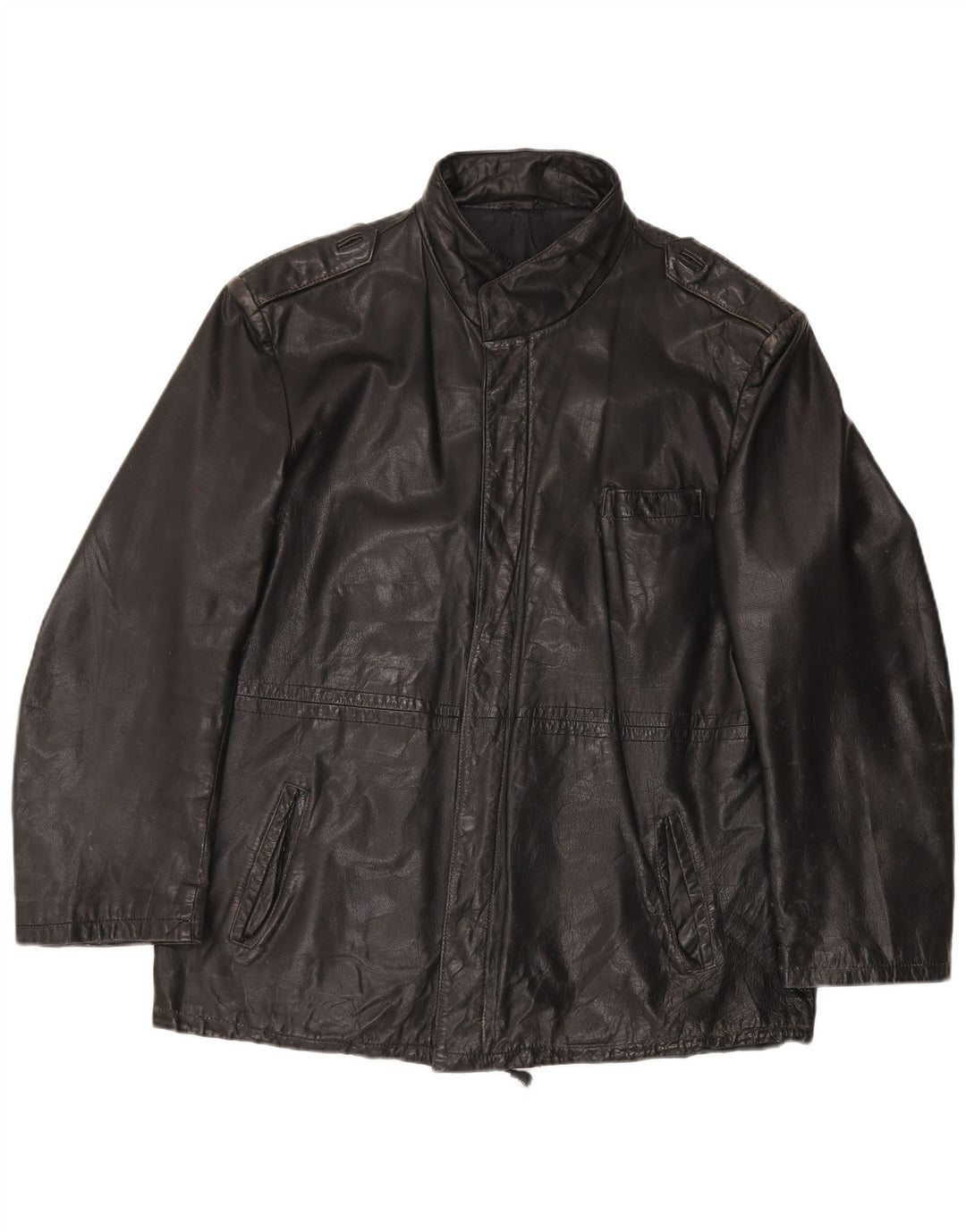 Giacca in pelle vintage da uomo UK 42 XL in pelle nera