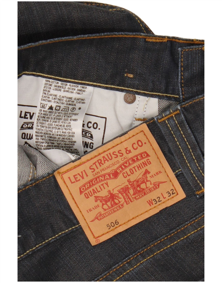 LEVI'S Jeans dritti da uomo 506 vestibilità standard W32 L32 cotone blu navy