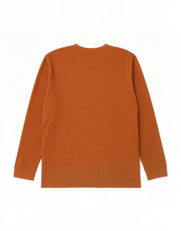 Top Zara da uomo a maniche lunghe XL in cotone screziato marrone