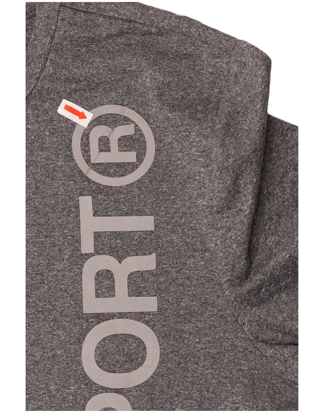 T-shirt grafica da donna Superdry Top UK 14 Large in poliestere chiazzato grigio