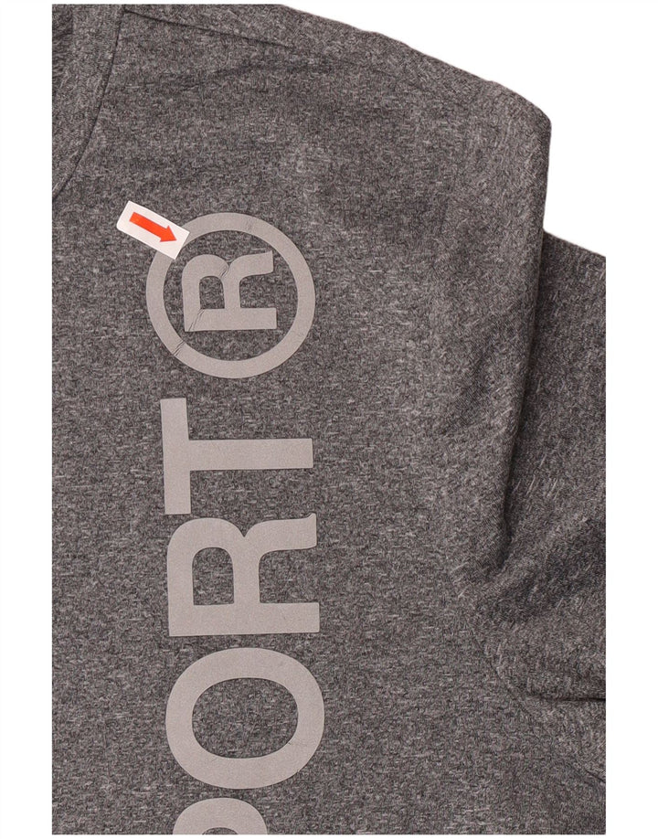 T-shirt grafica da donna Superdry Top UK 14 Large in poliestere chiazzato grigio