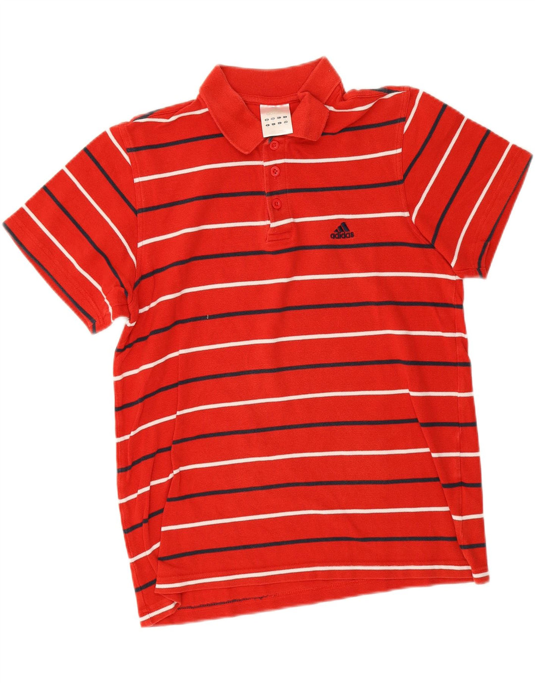 Polo Adidas da uomo in cotone a righe rosse medie