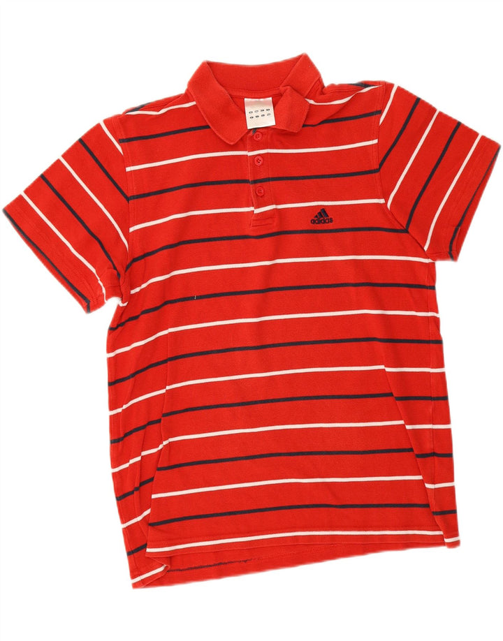 Polo Adidas da uomo in cotone a righe rosse medie