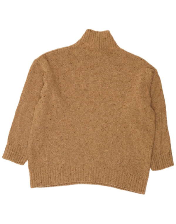 Maglione Zara da donna con vestibilità ampia e collo alto, UK 14, grande, marrone screziato