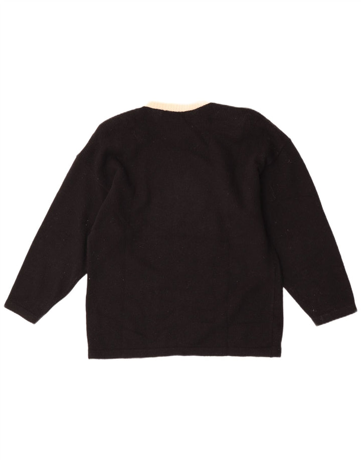 Maglione maglione girocollo da donna Cecilia Benetti UK 16 grande nero