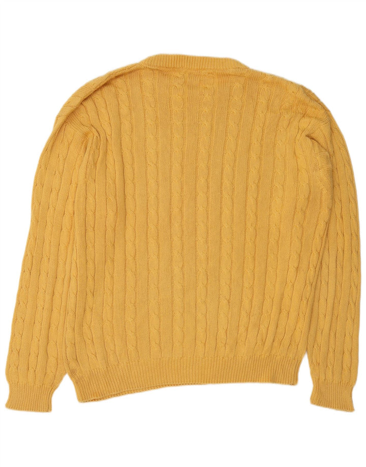 Maglione maglione girocollo da uomo Stefanel XL in cotone giallo