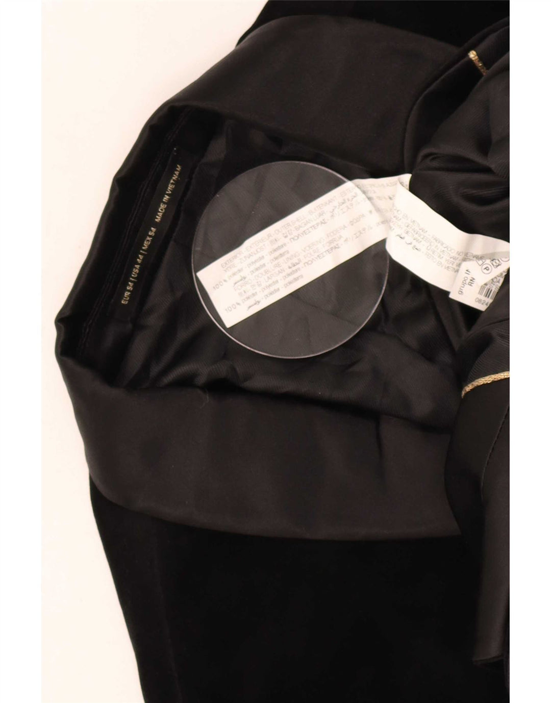 Giacca blazer in velluto da uomo a 1 bottone Zara EU 54 XL poliestere nero