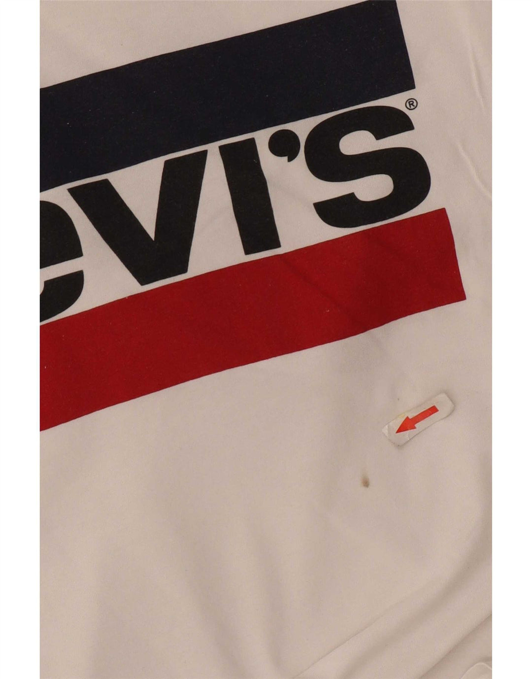 T-shirt grafica da donna Levi's Top UK 16 grande cotone bianco
