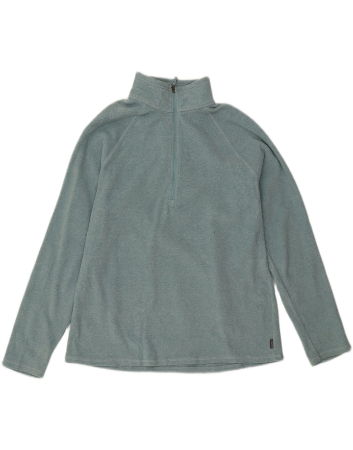 EDDIE BAUER Womens Zip Neck Fleece Jumper UK 16 Large Blue Vintage Eddie Bauer and Second-Hand Eddie Bauer from Messina Hembry 