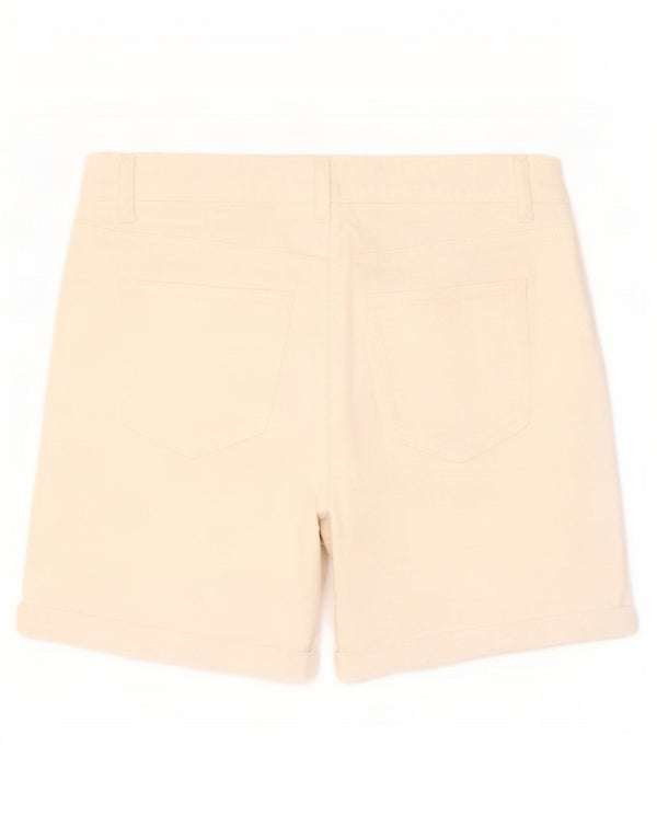 Marks & Spencer Womens Boyfriend Denim Shorts UK12 Medium W32 White Cotton