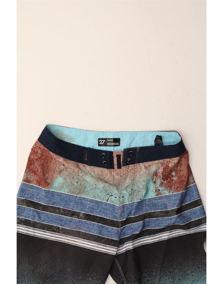 HURLEY Mens Swimming Shorts XS  Multicoloured Striped Polyester Vintage Hurley and Second-Hand Hurley from Messina Hembry 