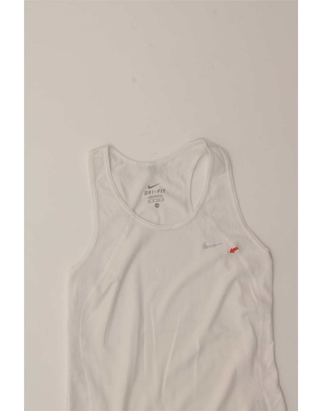 NIKE Womens Dri Fit Vest Top UK 4 XS White Polyester Vintage Nike and Second-Hand Nike from Messina Hembry 