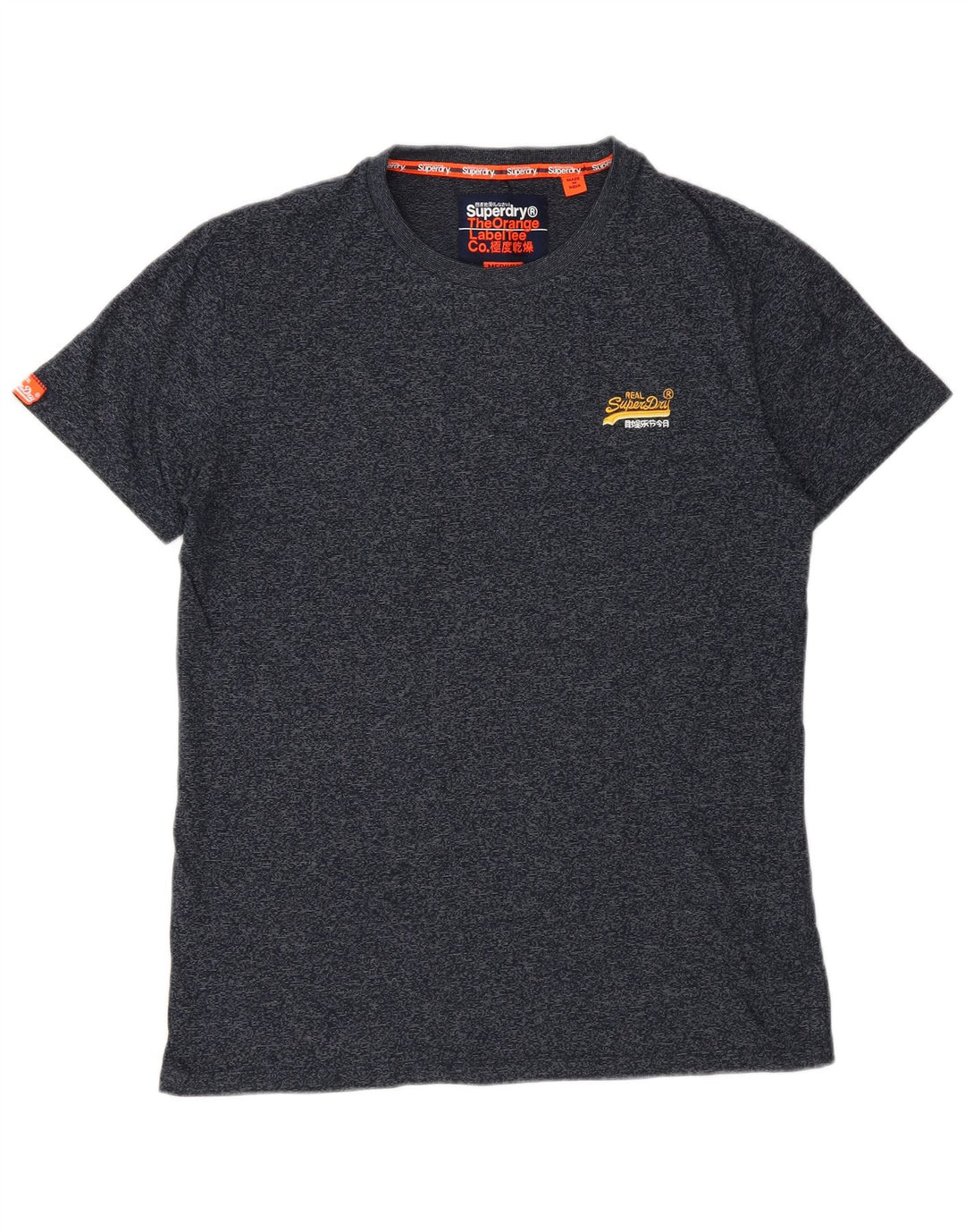 T-shirt da uomo Superdry Top in cotone chiazzato blu navy medio