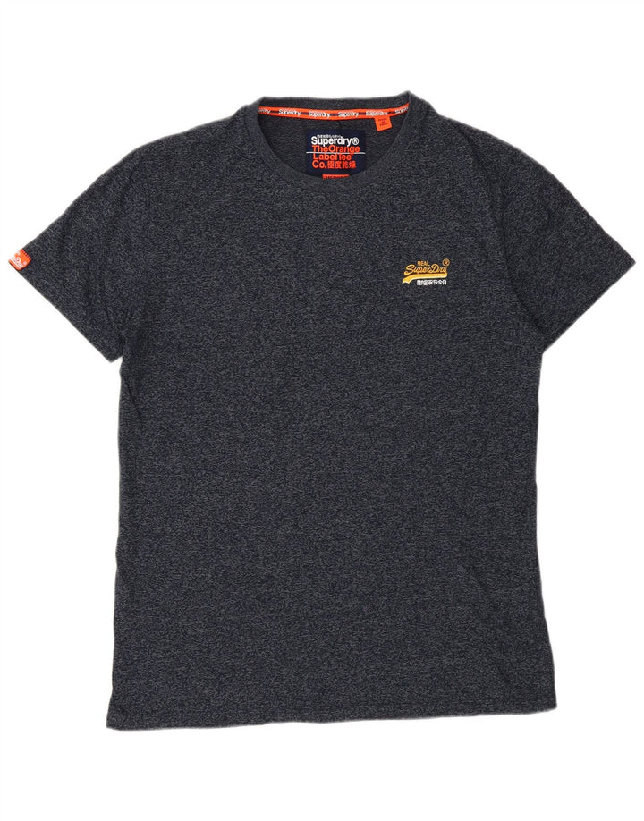 T-shirt da uomo Superdry Top in cotone chiazzato blu navy medio