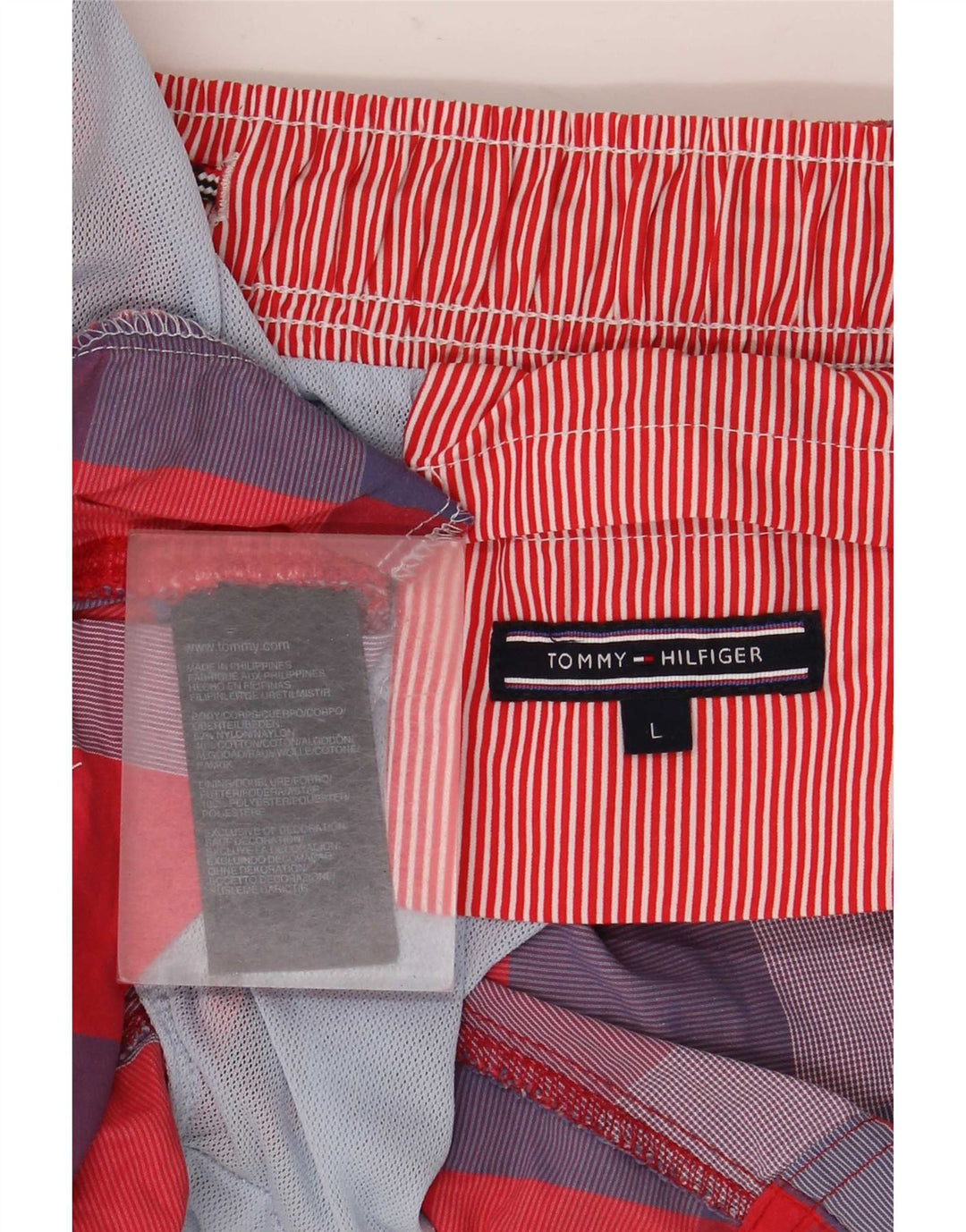 Pantaloncini da bagno da uomo Tommy Hilfiger grandi nylon a quadri multicolore
