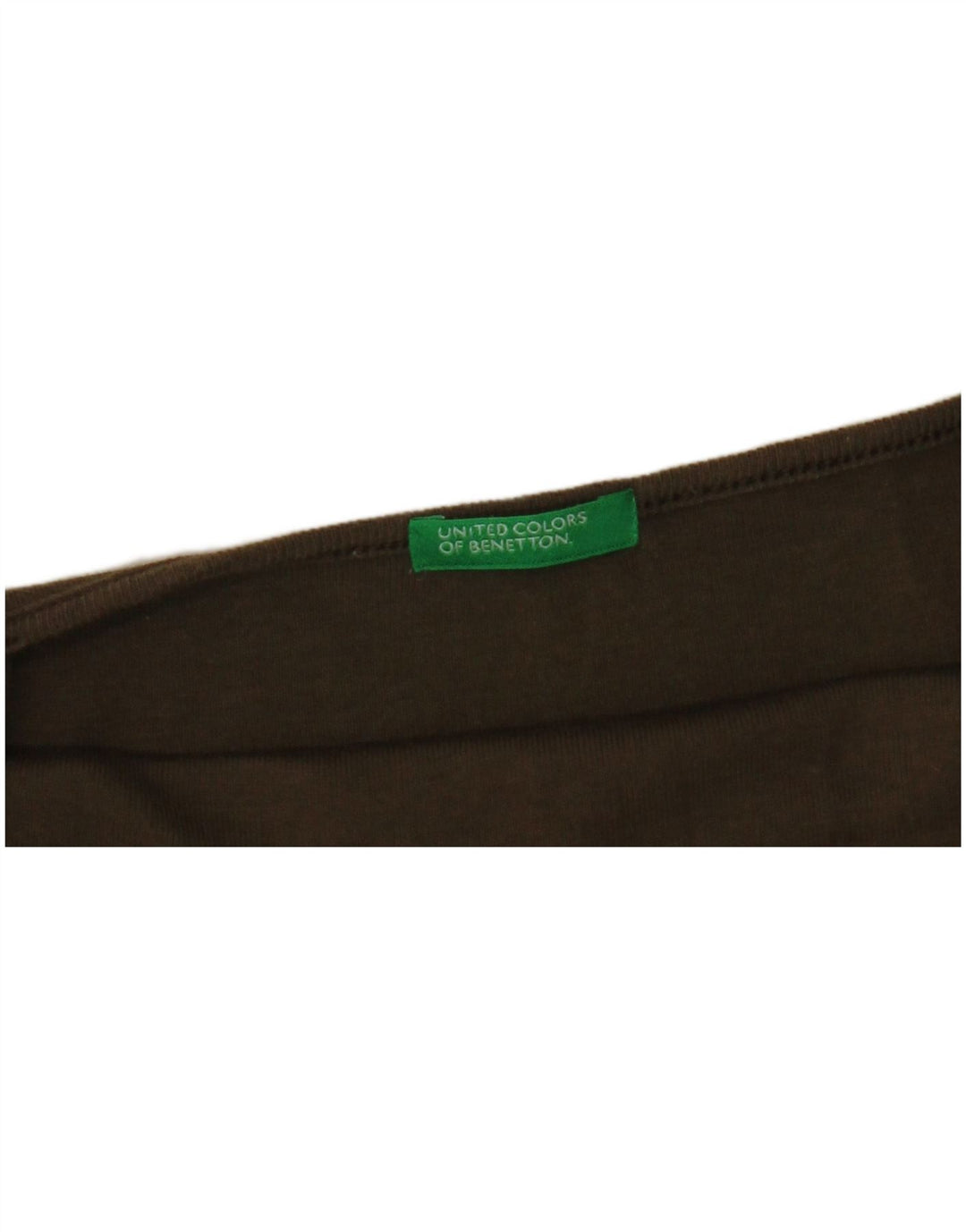 BENETTON Canottiera corta da donna UK 4 XS Cachi