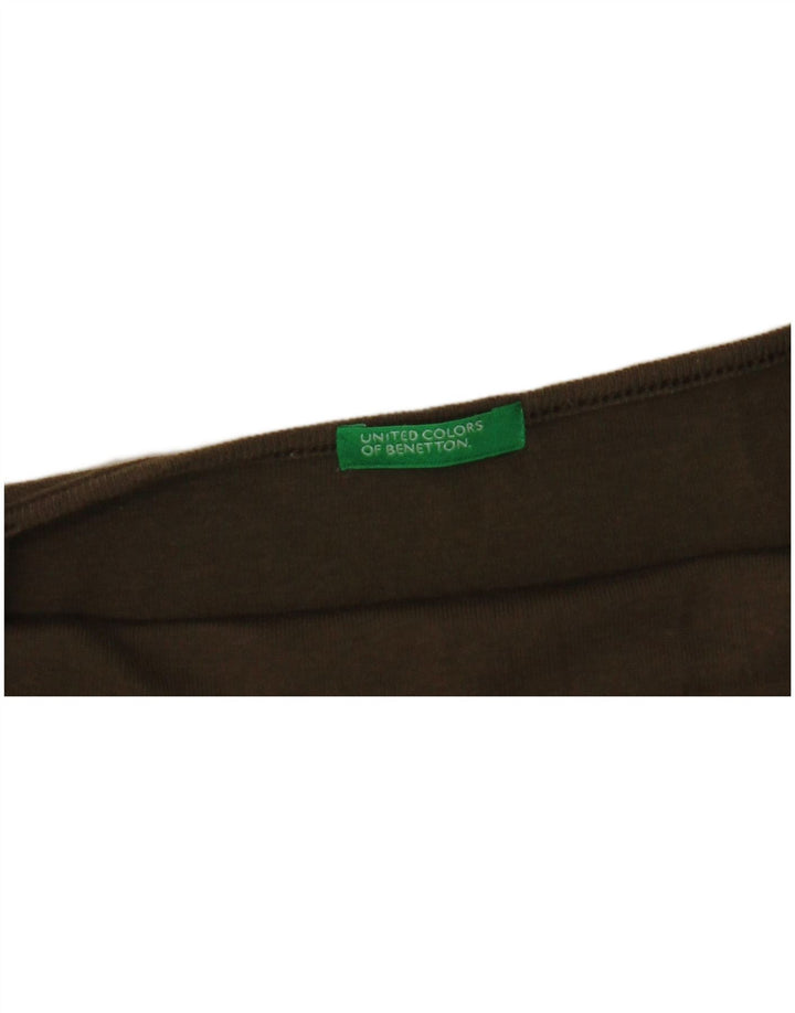 BENETTON Canottiera corta da donna UK 4 XS Cachi